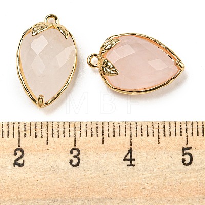 Natural Rose Quartz Faceted Pendants G-M431-06G-03-1