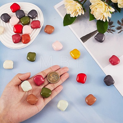 Opaque Acrylic Beads OACR-SZ0001-32-1