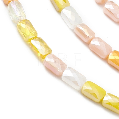 Gradient Color Electroplate Glass Bead Strands GLAA-E042-01C-1