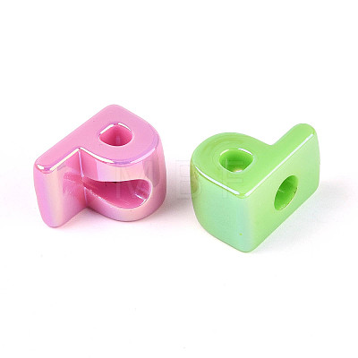 UV Plating Opaque Acrylic European Beads OACR-M027-03P-1