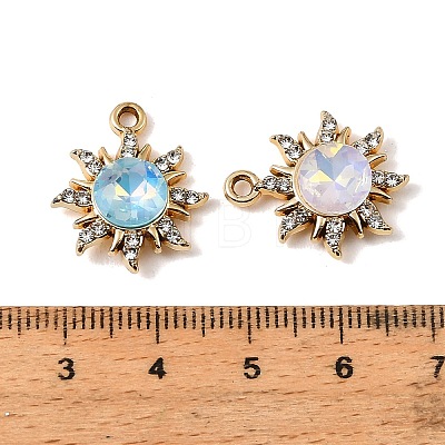 UV Plating Alloy Glass Pendants FIND-K032-09G-1