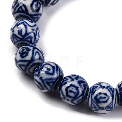 Handmade Blue and White Porcelain Beads Strands PORC-I027-03H-1