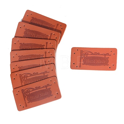 Rectangle Imitation Leather Label Tags PW-WG262B0-04-1