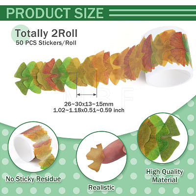 Autumn Leaf Paper Tape Stickers for Card Making DIY-TAC0032-23B-1