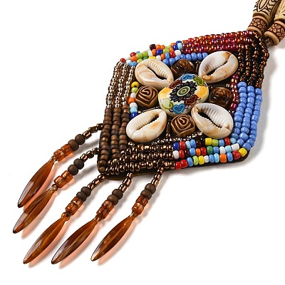 Colorful Woven Shells Pendant Necklaces for Women KH6555-2-1