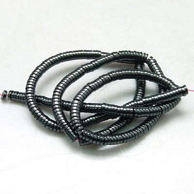 Non-magnetic Synthetic Hematite Beads Strands G-K011-6x1mm-04-1