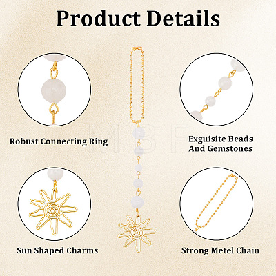 1Pc Alloy Sun Car Pendant Decorations HJEW-CN0001-46-1