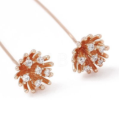 Brass Micro Pave Clear Cubic Zirconia Flower Head Pins LS-KK-G413-01KCG-1
