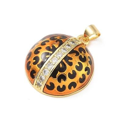 Brass Micro Pave Clear Cubic Zirconia Pendants KK-A303-17G-1
