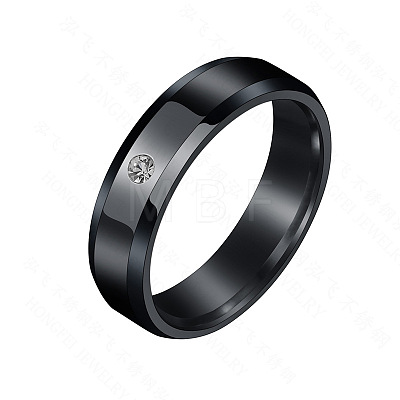 304 Stainless Steel with Crystal Rhinestone Finger Rings FS-WG3A8F6-04-1