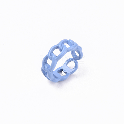 Spray Painted Alloy Cuff Rings RJEW-T011-29B-RS-1