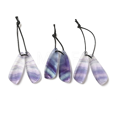 2Pcs Natural Fluorite Pendants G-Z064-01D-1