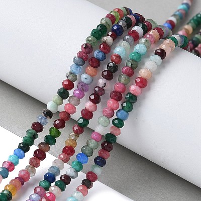 Dyed Natural Malaysia Jade Rondelle Beads Strands G-E316-2x4mm-55-1