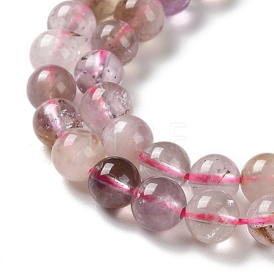 Natural Purple Rutilated Quartz Beads Strands G-M427-A01-01-1