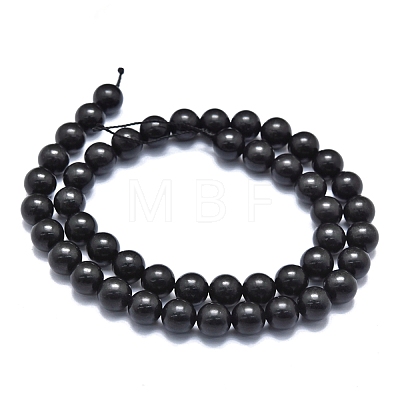 Natural Shungite Beads Strands G-M353-A04-6mm-1