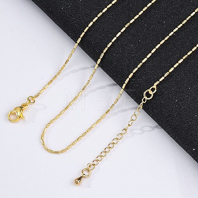 Brass Column Link Chain Necklaces for Women NJEW-D302-05G-1