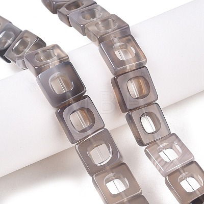 Natural Grey Agate Beads Strands G-N342-102B-1
