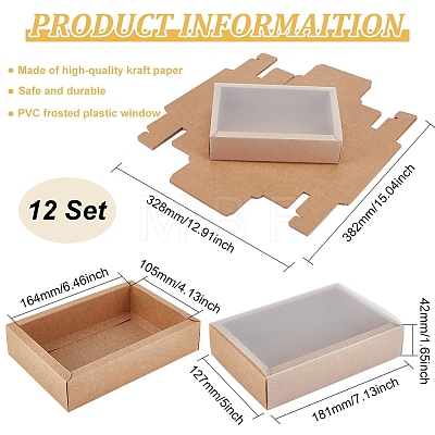 Kraft Paper Storage Gift Drawer Boxes CON-WH0089-37D-01-1