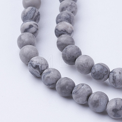 Natural Map Stone/Picasso Stone/Picasso Jasper Bead Strands G-G735-27F-4mm-1