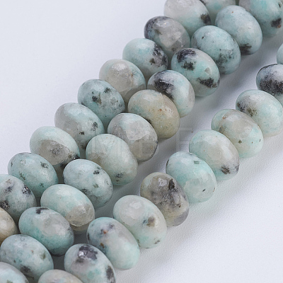 Natural Sesame Jasper/Kiwi Jasper Beads Strands X-G-P354-06-8x5mm-1