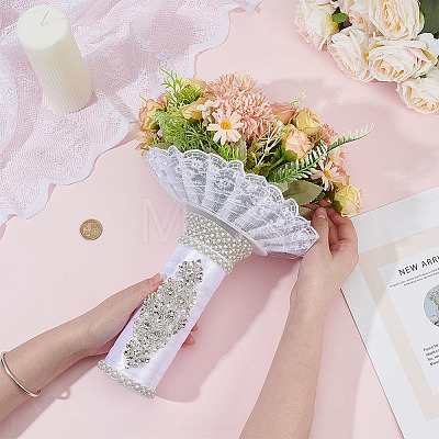 Polyester & Rhinestone Bouquet Holder AJEW-OC00042-1