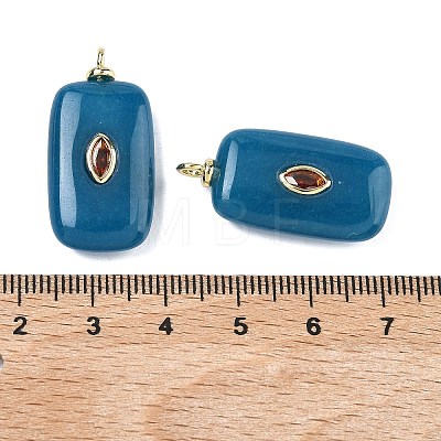 Dyed Natural White Jade Pendants KK-C251-01G-01-1