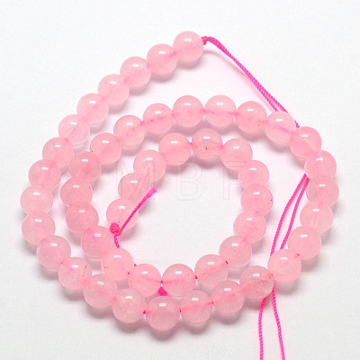 Natural  Rose Quartz Beads Strands X-G-L104-10mm-01-1