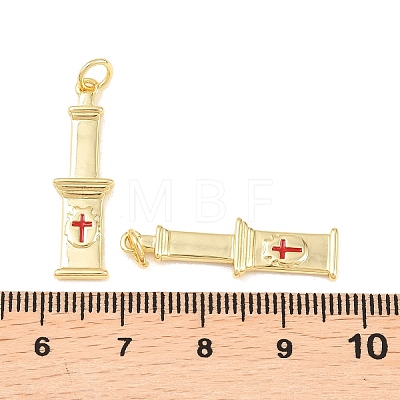 Brass Enamel Pendants KK-B167-07G-1