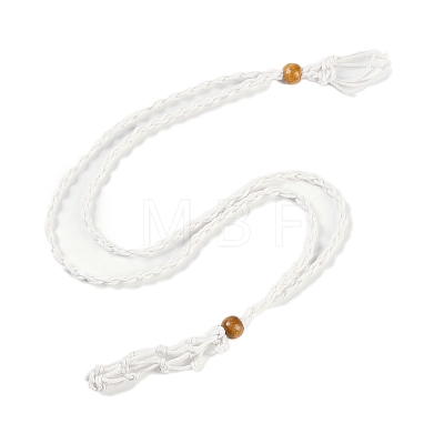 Braided Waxed Cord Empty Macrame Pouch Slider Necklace Making FIND-C061-01H-1