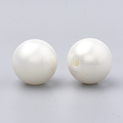 Spray Painted Style Acrylic Beads MACR-T010-10mm-08-1