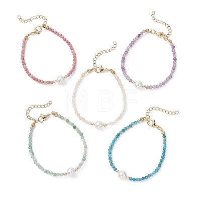 Gemstone Bead Bracelets BJEW-JB12956-1