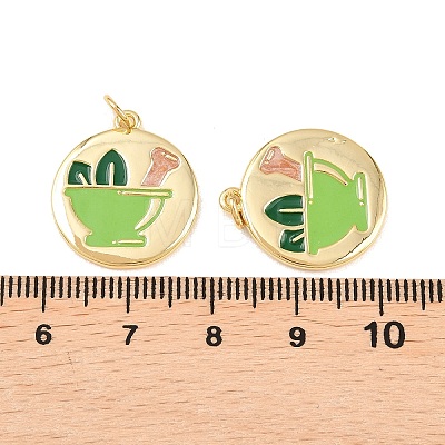 Brass Enamel Pendants KK-B167-14G-1