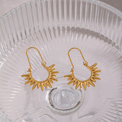 Vintage European Style Sun 304 Stainless Steel Hoop Earrings KG5327-1-1
