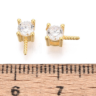 925 Sterling Silver & Clear Cubic Zirconia Peg Bails STER-T008-72G-1