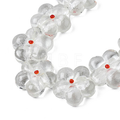 Handmade Silver Foil Lampwork Beads Strands FOIL-T004-03F-1