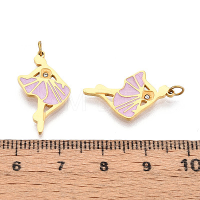 304 Stainless Steel Enamel Pendants STAS-N115-01D-G-1
