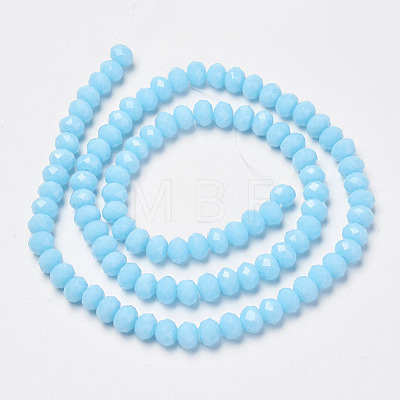 Opaque Solid Color Glass Beads Strands EGLA-A034-P8mm-D08-1