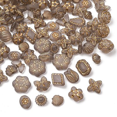Frosted Transparent Acrylic Beads OACR-Z041-09-1