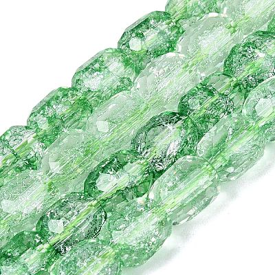 Transparent Crackle Glass Beads Strands GLAA-Q108-04A-05-1