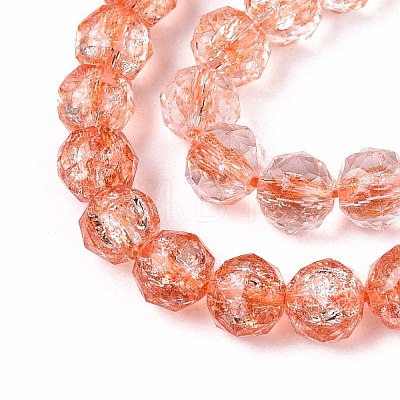 Crackle Transparent Glass Beads Strands X1-GLAA-N063-8mm-06-1