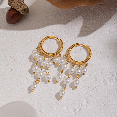 304 Stainless Steel Oval Chandelier Earrings DG6288-1-1