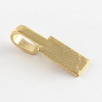 Tibetan Style Alloy Glue-on Flat Pad Bails TIBE-4710-G-NR-1
