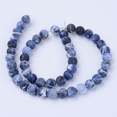 Natural Sodalite Beads Strands X-G-Q462-8mm-07-1