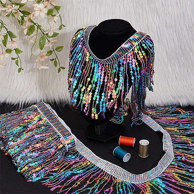 PET Tassel Trim DIY-WH0504-322A-1
