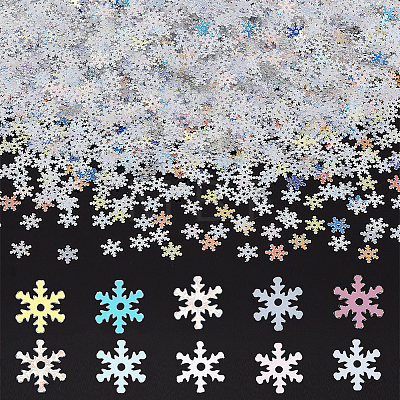AHADEMAKER 10 Bags 10 Colors Snowflake Plastic Paillette/Sequins Beads MRMJ-GA0001-16-1