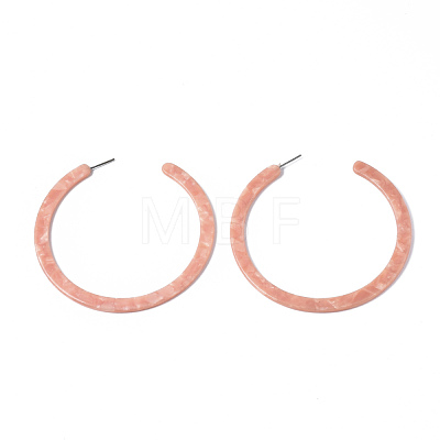 Cellulose Acetate(Resin) Half Hoop Earrings KY-S163-372C-04-1