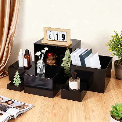 6Pcs 6 Sizes Acrylic Cube Food Nesting Riser Stands ODIS-WH0038-303B-1