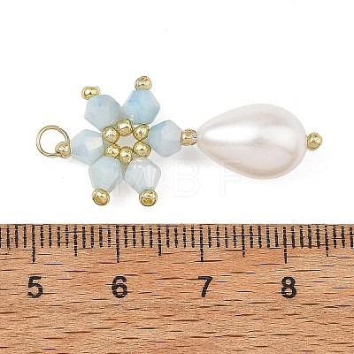 Electroplate Glass Pendants PALLOY-MZ01382-01-1