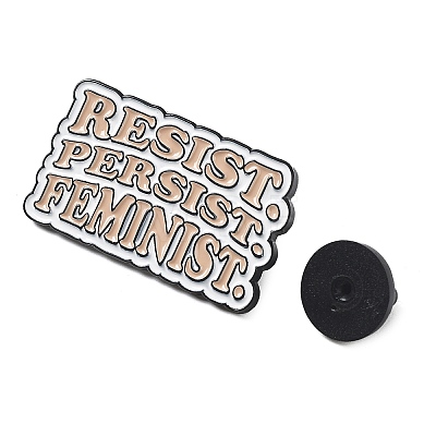 Word Resist Persist Femenist Enamel Pins JEWB-Q034-01G-1