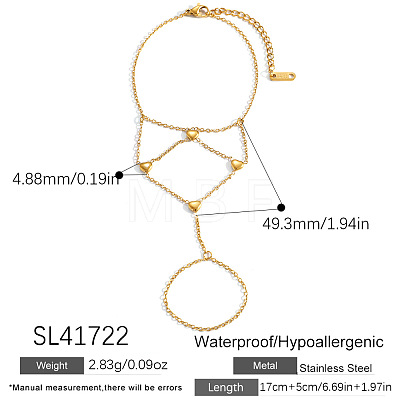 304 Stainless Steel Link Ring Bracelets WG5E194-01-1
